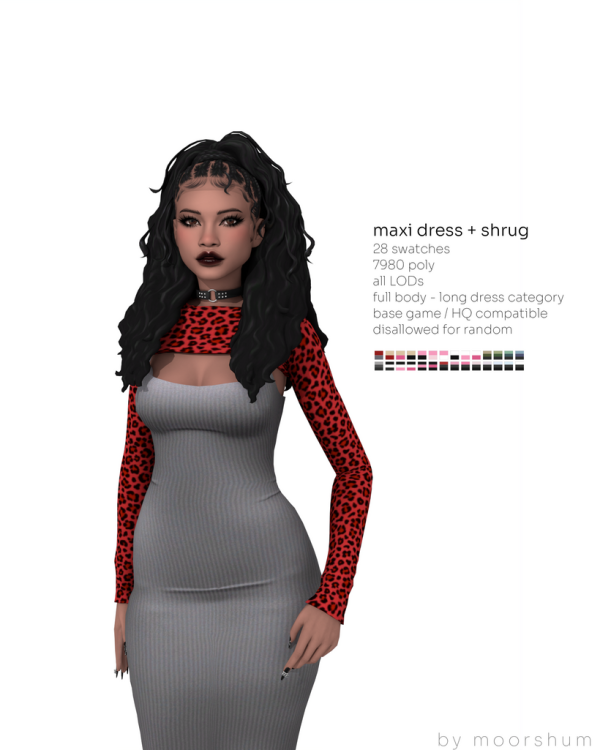 Maxis Match maxi dress shrug by simsfinds - The Sims 4 Custom Content