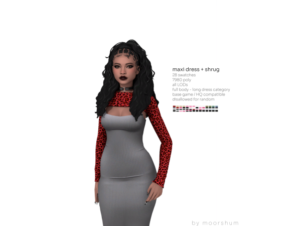 Maxis Match maxi dress shrug by moorshum - The Sims 4 Custom Content