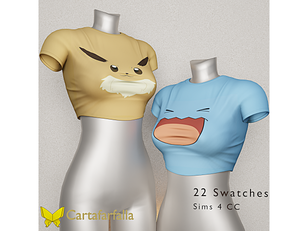 Alpha Cartafarfalla POKETTE top - The Sims 4 Custom Content