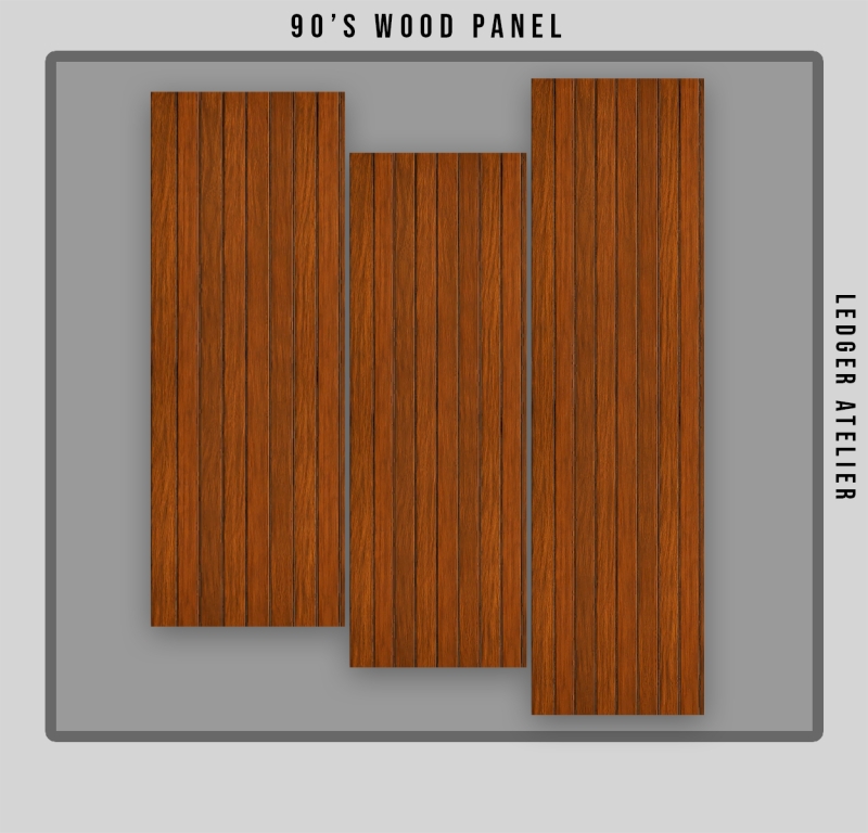 Alpha 90's Wood Panel (Free) by ledger_atelier - The Sims 4 Custom Content