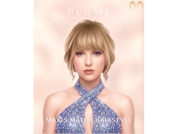 Maxis Match Plume Hairstyle - The Sims 4 Custom Content