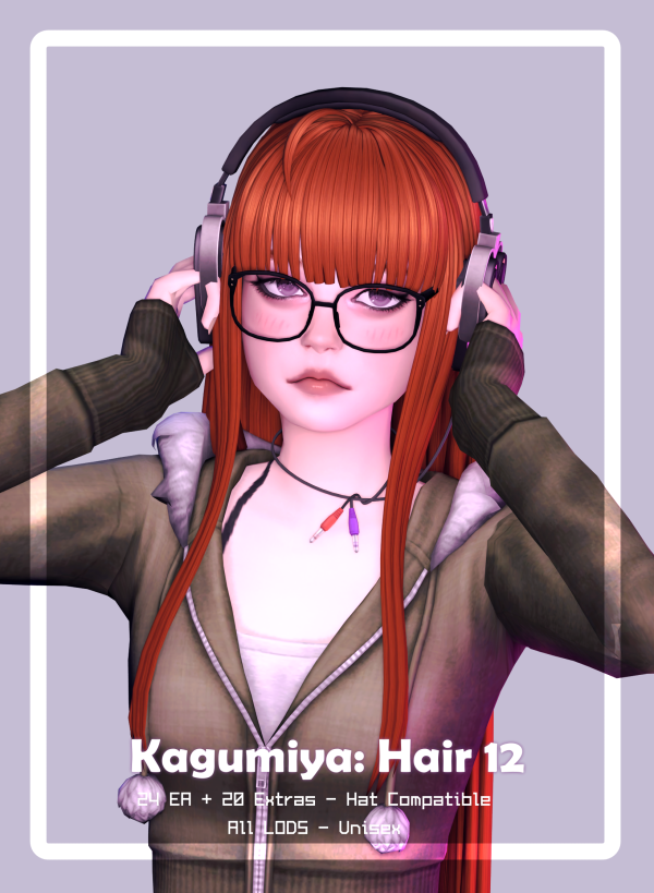 Maxis Match Kagumiya Hair N12 Ahoge by simsfinds - The Sims 4 Custom Content