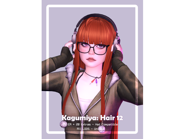 Maxis Match Kagumiya Hair N12 Ahoge - The Sims 4 Custom Content