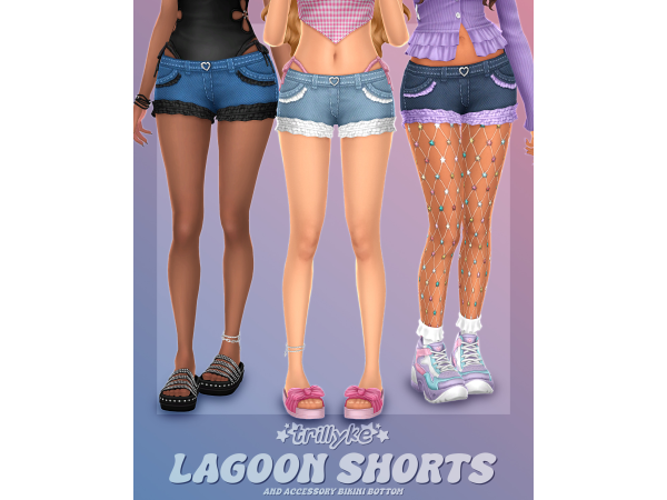 Maxis Match Lagoon Shorts Accessory Bikini Bottom by Trillyke - The Sims 4 Custom Content