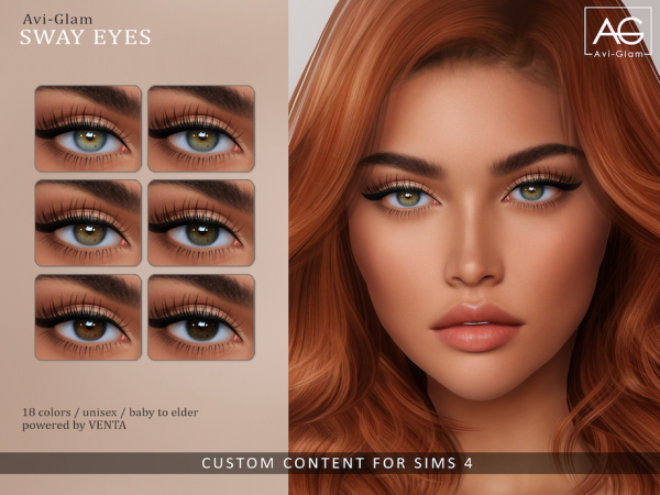 Alpha Avi Glam Sway Eyes by VentaStudio - The Sims 4 Custom Content
