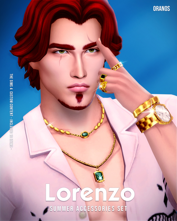 Maxis Match Lorenzo Summer Accessories Set by simsfinds - The Sims 4 Custom Content