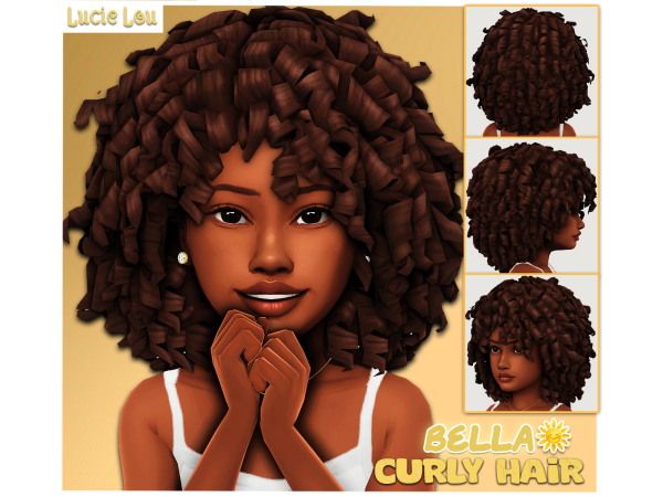 Maxis Match Bella curly hair by LucieLouSims - The Sims 4 Custom Content