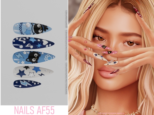 Alpha Nails AF55 - The Sims 4 Custom Content