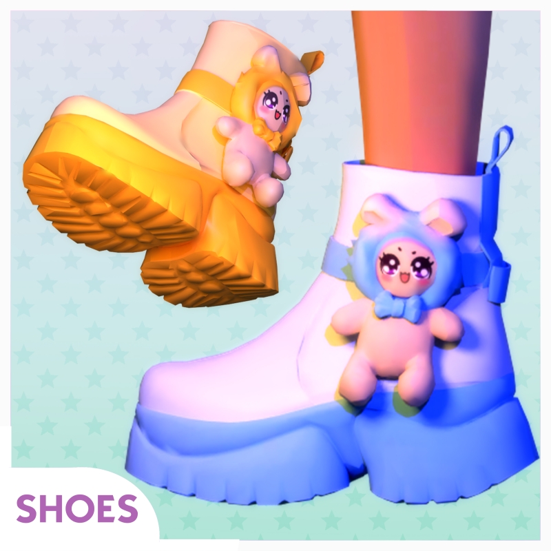 Maxis Match Plushie Rain Boots Child Female compatible CAS for by lunoluma - The Sims 4 Custom Content