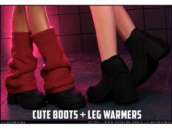 Alpha Cute Boots Leg Warmers Set - The Sims 4 Custom Content