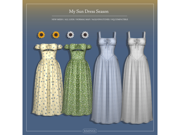 Alpha [RIMINGS] My Sun Dress Season - The Sims 4 Custom Content