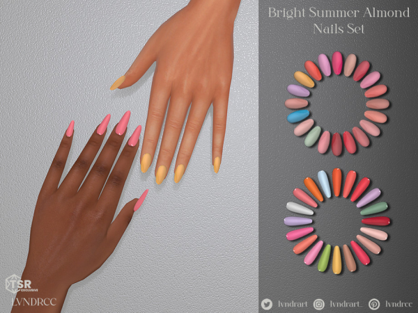 Bright summer Almond Nails