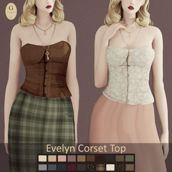 Maxis Match Evelyn Corset Top by simsfinds - The Sims 4 Custom Content