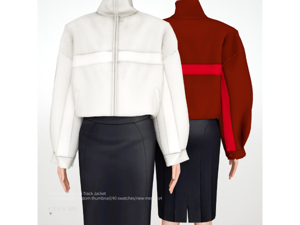 Alpha Color Block Zip Up Track Jacket - The Sims 4 Custom Content