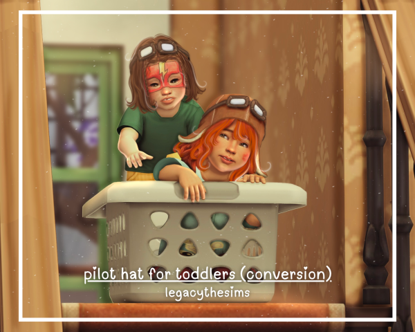 Mix Pilot Hat Conversion for Toddlers by simsfinds - The Sims 4 Custom Content