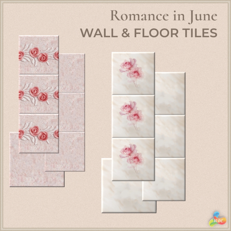 Maxis Match Romance in June Wall Floor Tiles by mde - The Sims 4 Custom Content
