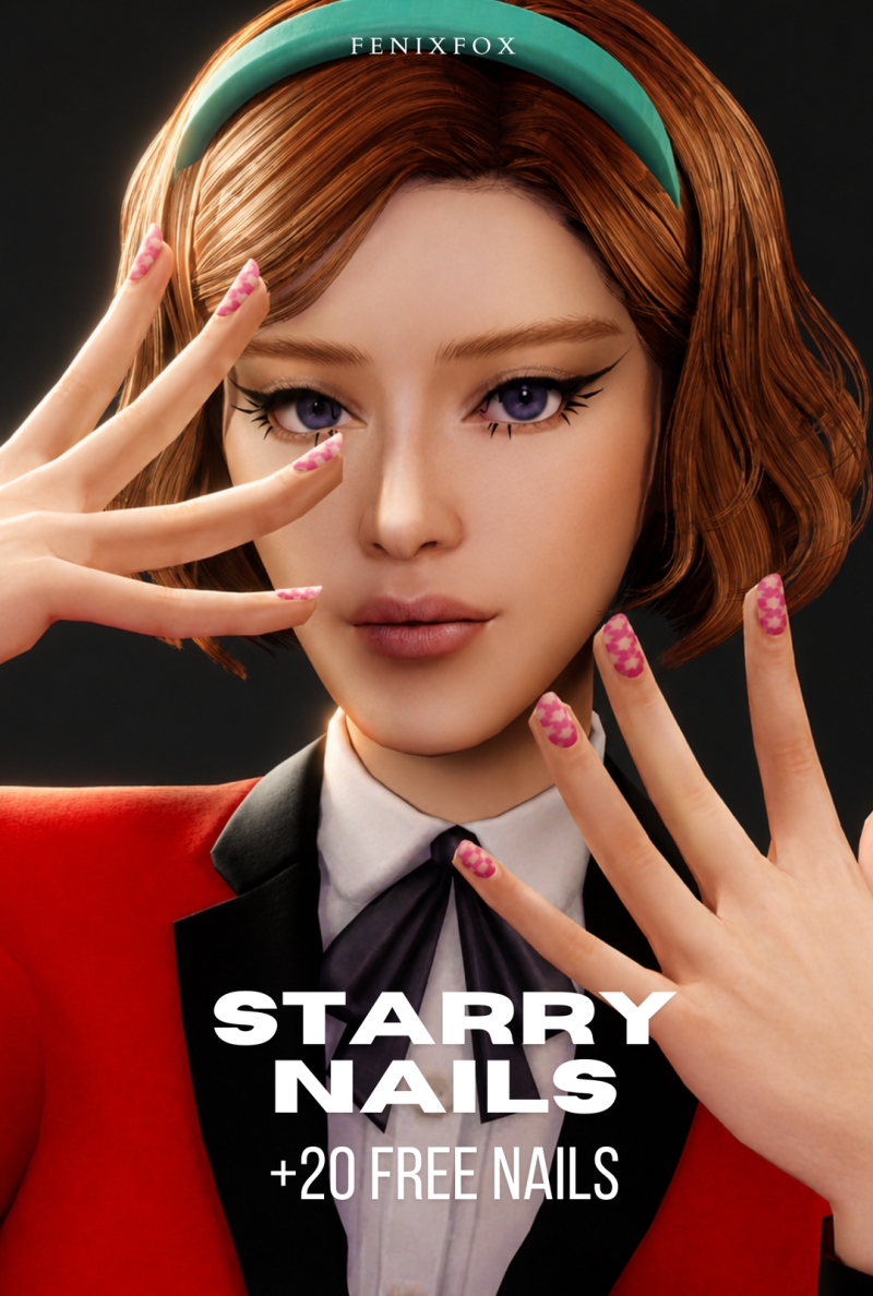Mix Starry Nails by fenixfox - The Sims 4 Custom Content