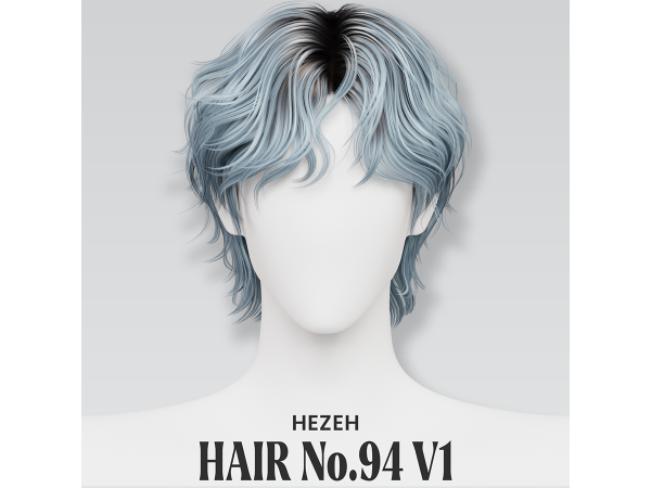 Alpha [Hezeh]Hair No94 V1 - The Sims 4 Custom Content