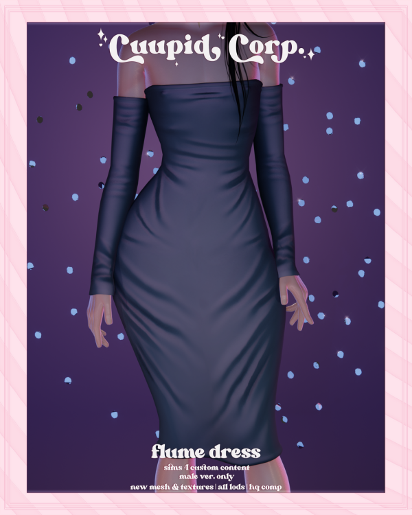 Alpha cuupid corp flume dress by missme12 - The Sims 4 Custom Content