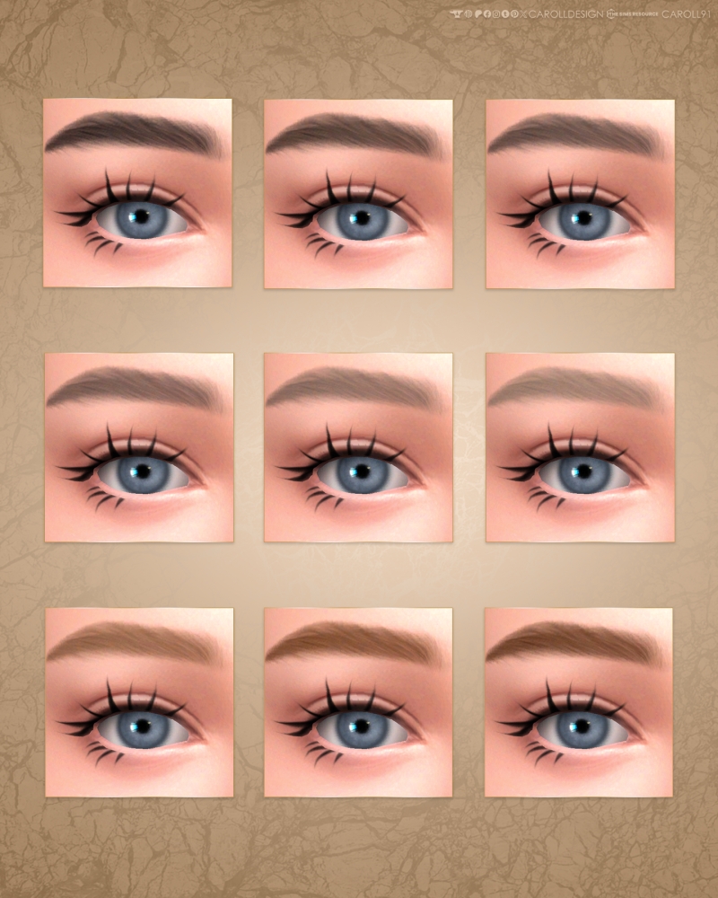 Alpha Brows 78 HQ by carolldesign - The Sims 4 Custom Content