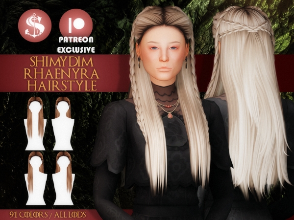 Alpha Shimydim Rhaenyra Hairstyle - The Sims 4 Custom Content