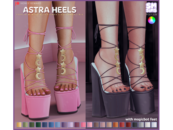 Alpha HONEY Astra Heels by SMSims - The Sims 4 Custom Content