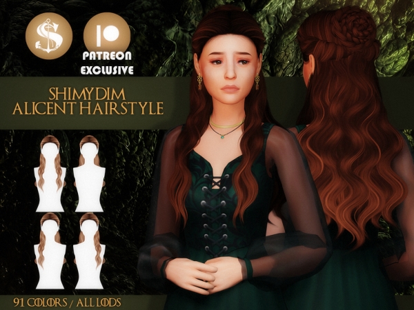 Alpha Shimydim Alicent Hairstyle - The Sims 4 Custom Content