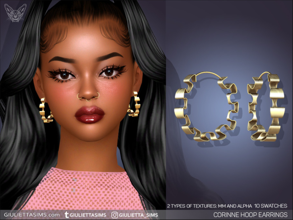 Alpha Corinne Hoop Earrings For Adults And Kids by feyona - The Sims 4 Custom Content