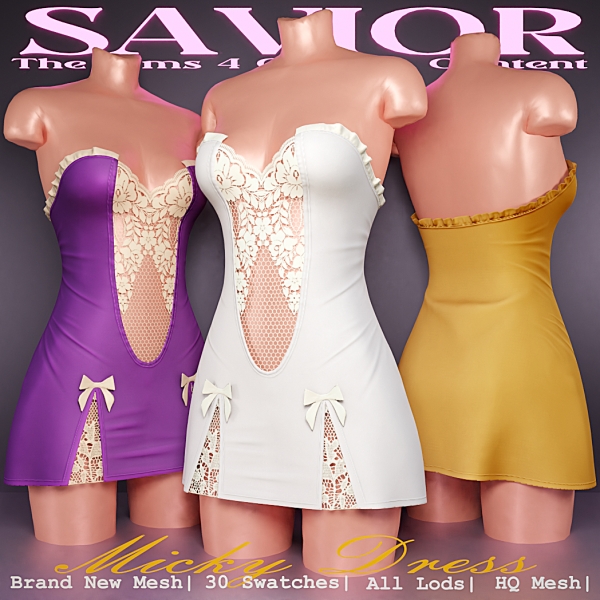 Alpha Svr_Micky Dress by saviorts4 - The Sims 4 Custom Content