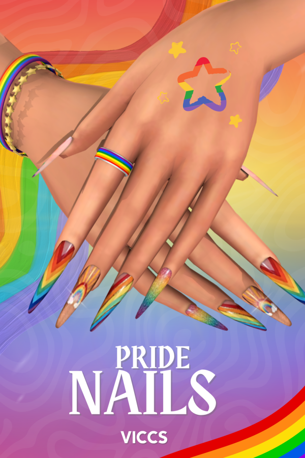 Alpha VICCS_ PRIDE NAILS 2026(TEEN ELDER) by viccs - The Sims 4 Custom Content