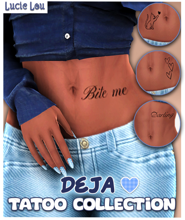 Mix Deja tattoo collection by simsfinds - The Sims 4 Custom Content