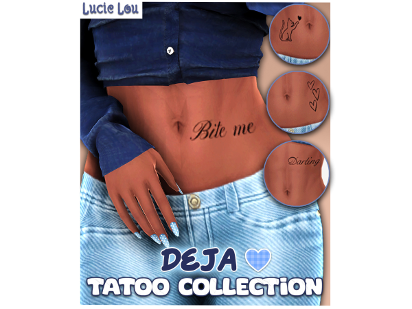 Mix Deja tattoo collection by LucieLouSims - The Sims 4 Custom Content