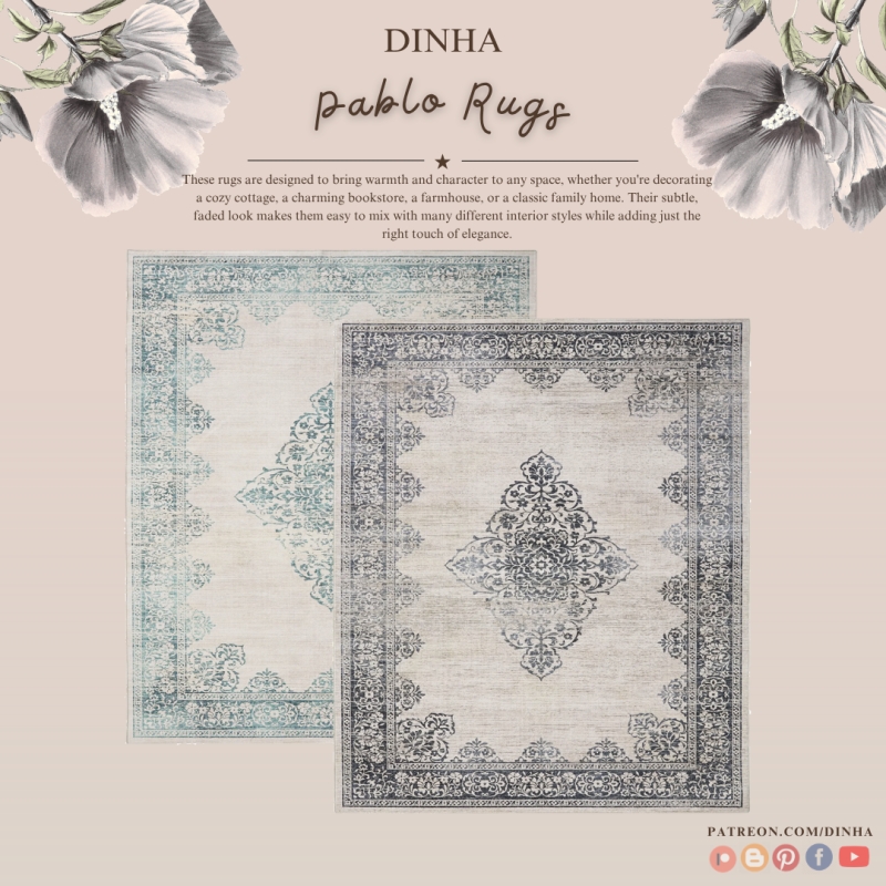 Alpha Pablo Rugs by dinhagamer - The Sims 4 Custom Content
