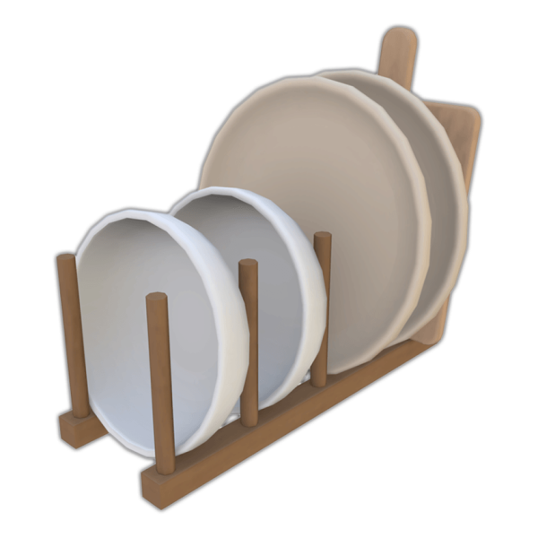 Maxis Match Comiko Modern Farm Kitchen Plate Rack by comiko - The Sims 4 Custom Content
