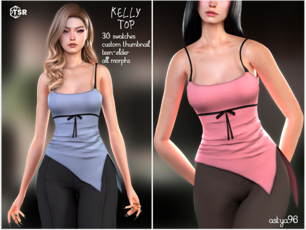 Alpha Kelly Top by astya96cc - The Sims 4 Custom Content