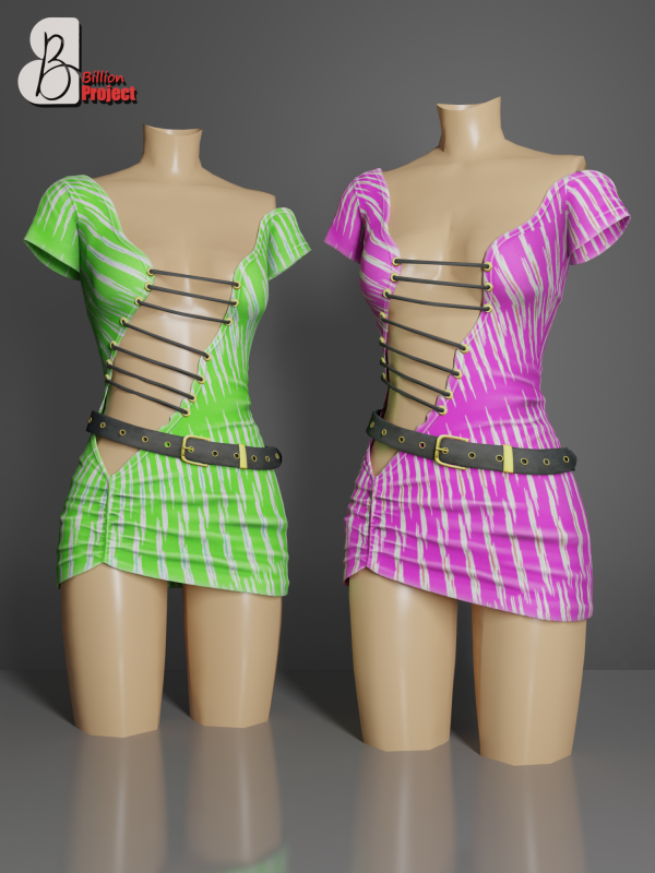 Alpha BillionProject Adelia Mini Dress by billion_project666 - The Sims 4 Custom Content