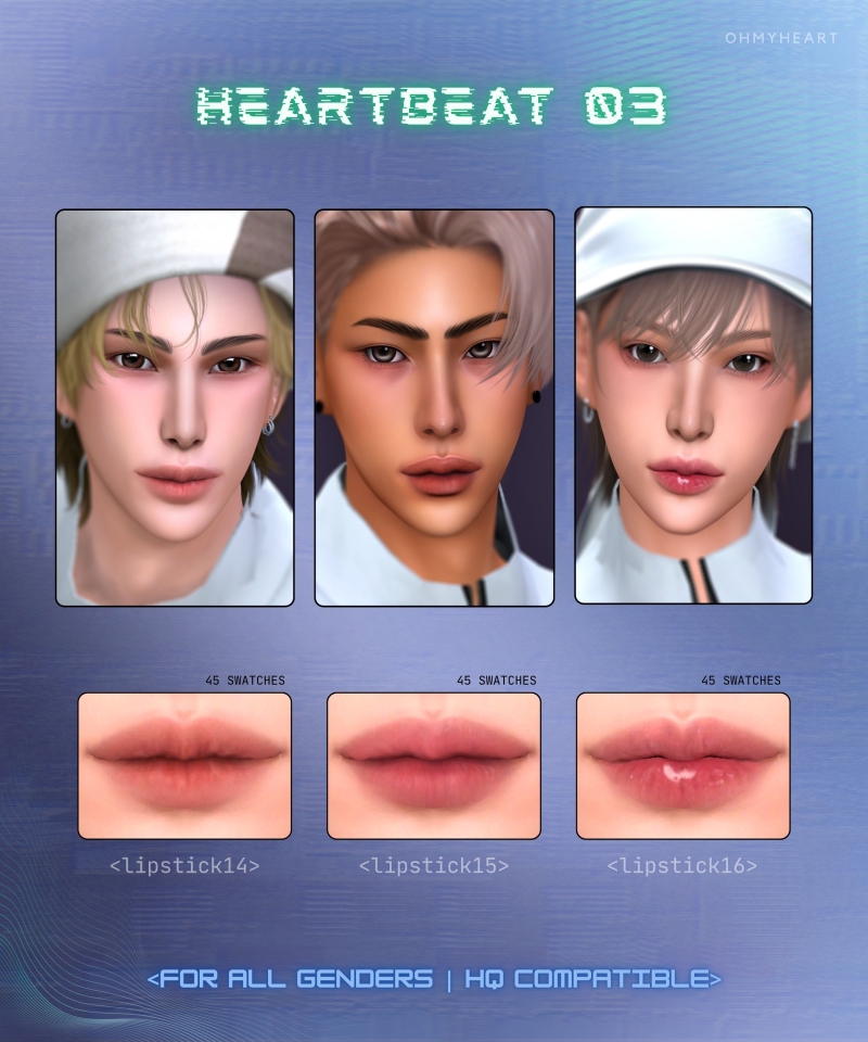 Mix ohmyheart lipstick14 15 16 by ohmyheart - The Sims 4 Custom Content