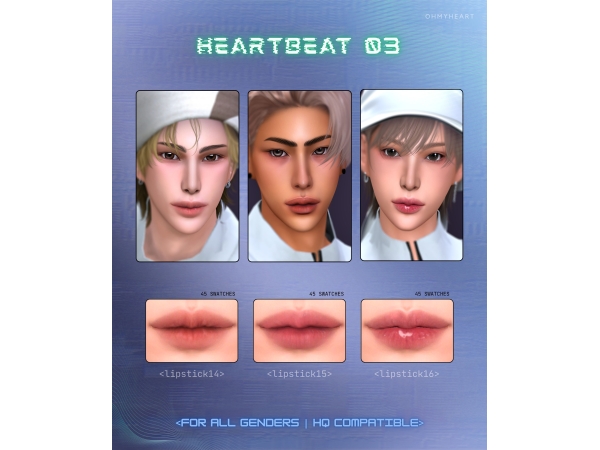 Mix ohmyheart lipstick14 15 16 - The Sims 4 Custom Content