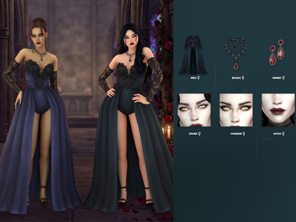 Maxis Match Raven Goth Wedding Lookbook - The Sims 4 Custom Content