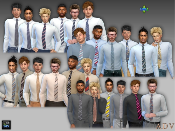 Mix Shirts with tie - The Sims 4 Custom Content