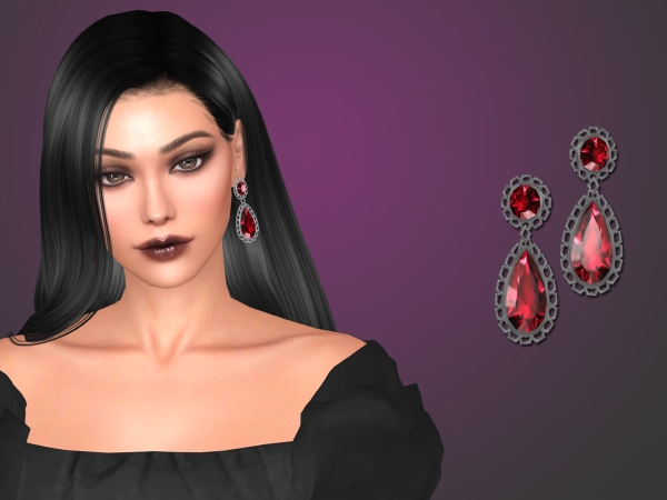 Alpha Goth Wedding Part 1 Earrings - The Sims 4 Custom Content