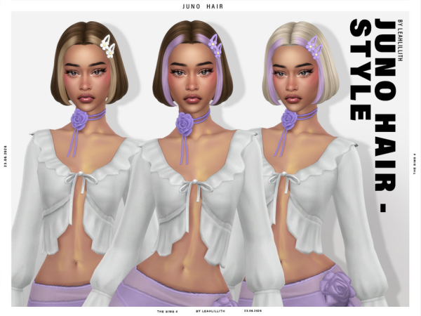 Maxis Match Juno Bob Hairstyle by Leah_Lillith - The Sims 4 Custom Content