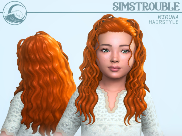 Maxis Match Miruna Hairstyle Set Kids Conversion by simstrouble - The Sims 4 Custom Content