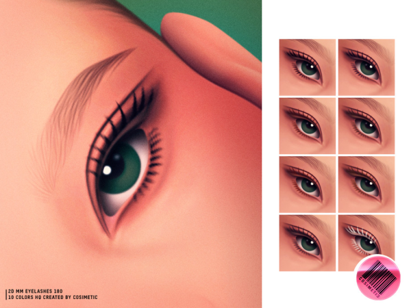 Maxis Match 2D MM Doll Flutter Lashes by cosimetic - The Sims 4 Custom Content