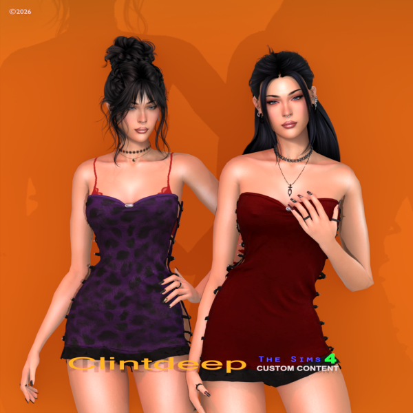 Alpha Clintdeep Luna Mini Dress by clintdeep - The Sims 4 Custom Content