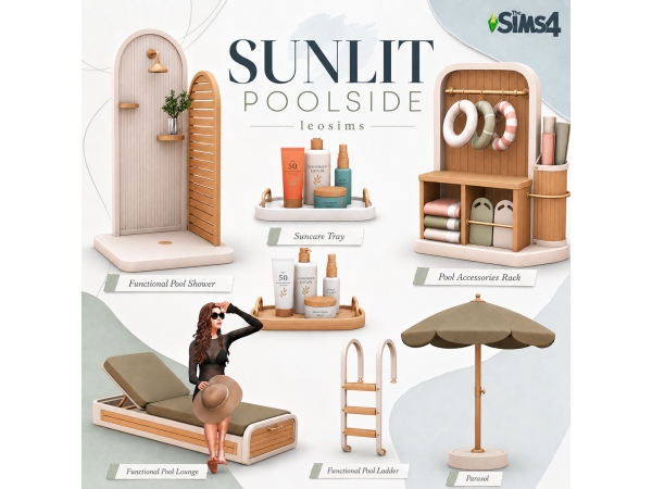Mix Sunlit Poolside - The Sims 4 Custom Content