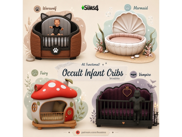 Mix Occult Infant Cribs - The Sims 4 Custom Content