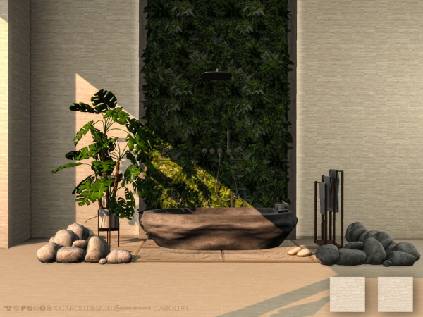 Alpha Travertino Wall - The Sims 4 Custom Content