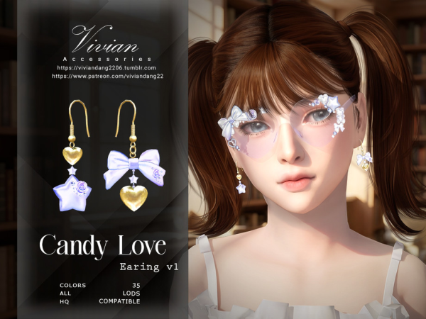 Alpha Candy Love Child Earing V1 by VivianDang - The Sims 4 Custom Content