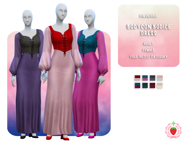 Maxis Match Bodycon Bodice Dress by simsfinds - The Sims 4 Custom Content